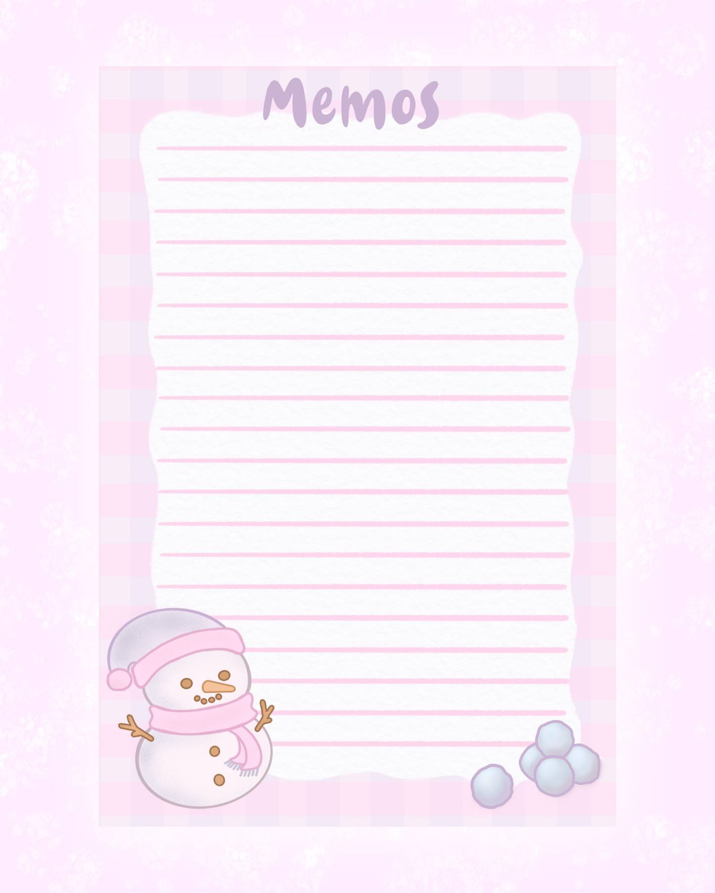 Snowman Memo Sheet