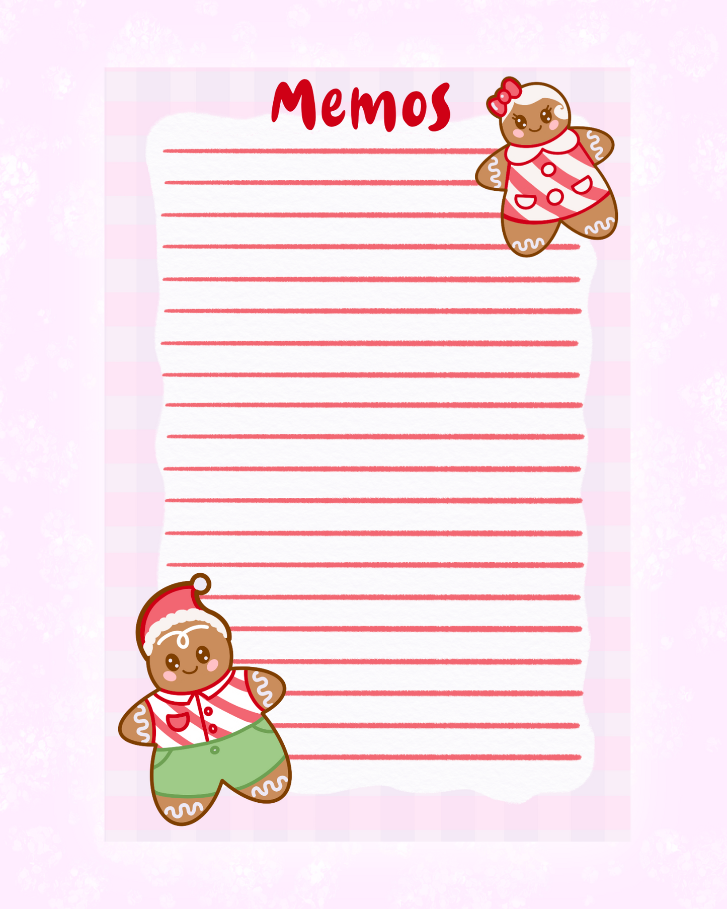 Gingerbread Memo Sheet