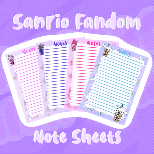 Sanrio Fandom Digital Note Sheets