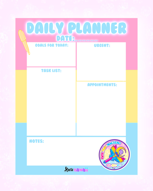 Pansexual Pride Daily Planner Sheet