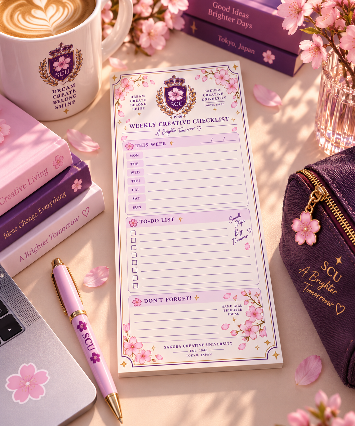 SCU Weekly Creative Checklist Magnetic Notepad — 9”x 4.25″