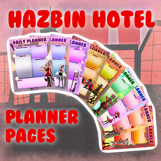 Hazbin Hotel Fandom Digital Daily Planner Sheets