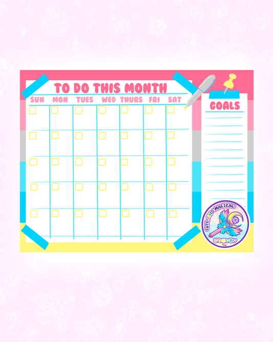 Genderflux Pride Monthly Planner Sheet