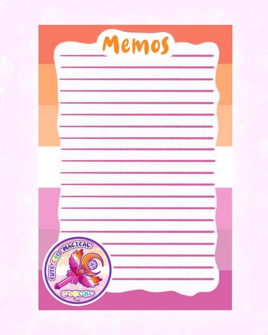 Lesbian Pride Memo Sheet