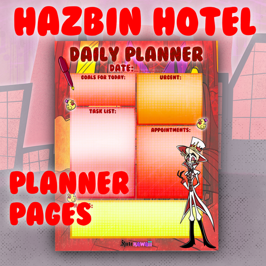 Lucifer Hotel Fandom Digital Daily Planner Sheet