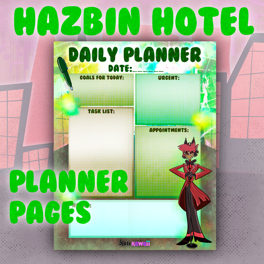 Alastor Hazbin Hotel Fandom Digital Daily Planner Sheet