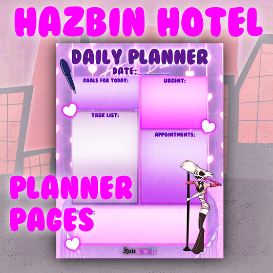 Angel Dust Hazbin Hotel Fandom Digital Daily Planner Sheet