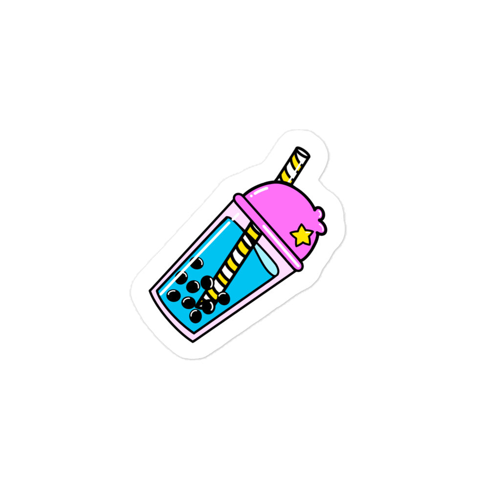 Cotton Candy Boba Tea Sticker