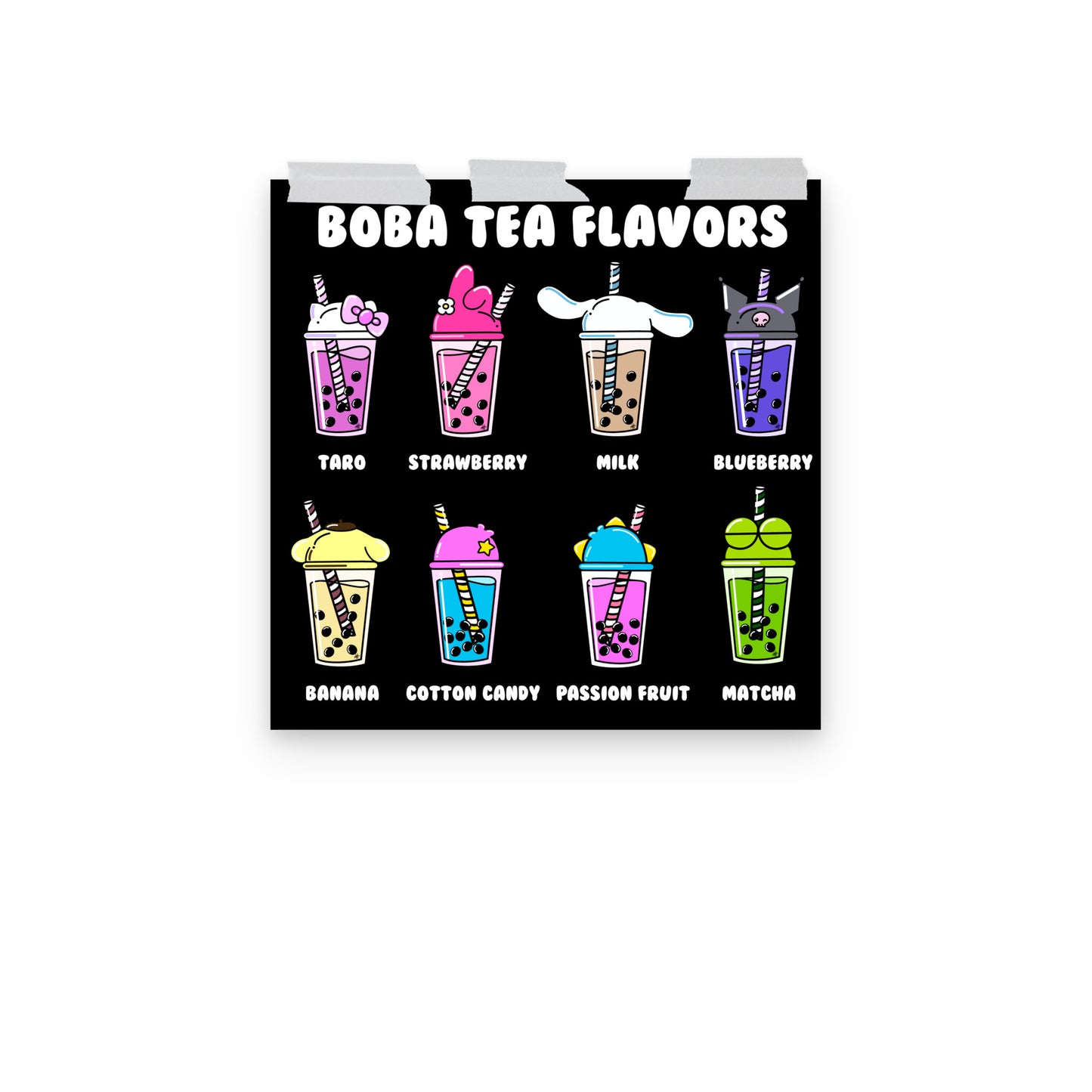 Boba Tea Flavor Poster