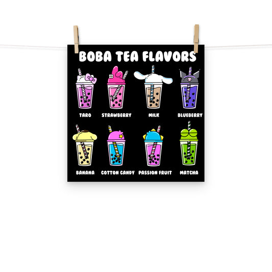 Boba Tea Flavor Poster