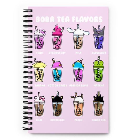 Boba Tea Flavors Spiral Notebook