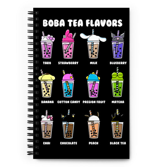 Boba Tea Flavors Spiral notebook