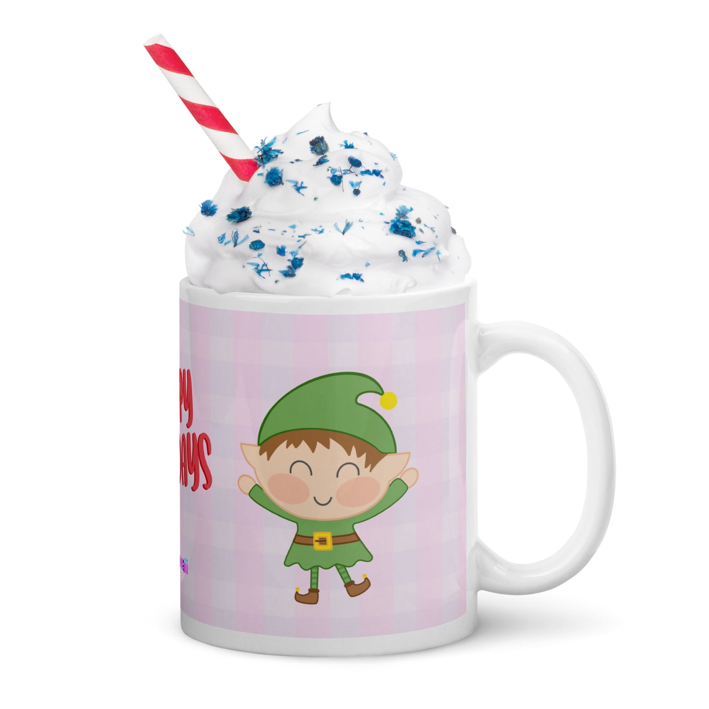 Holiday Elf White Glossy Mug