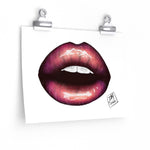 Maroon Lips Matte Poster - Kult Kawaii