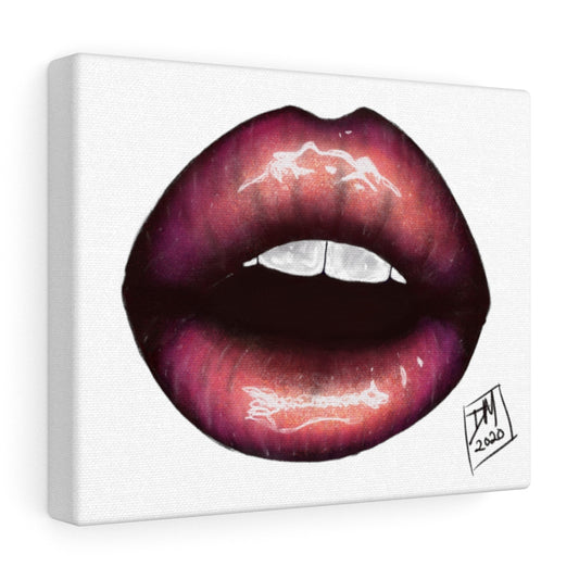 Maroon Lips Canvas - Kult Kawaii